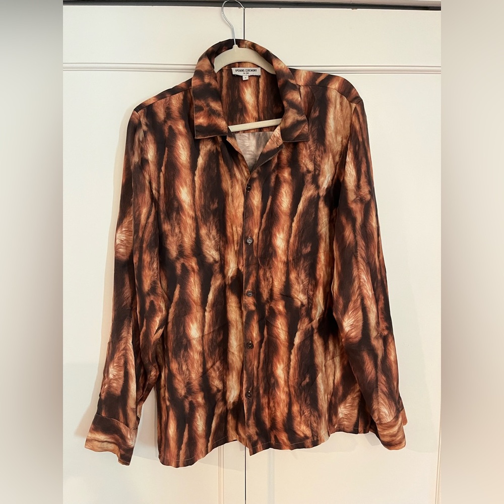 Opening Ceremony Silk Tiger Shirt Size S